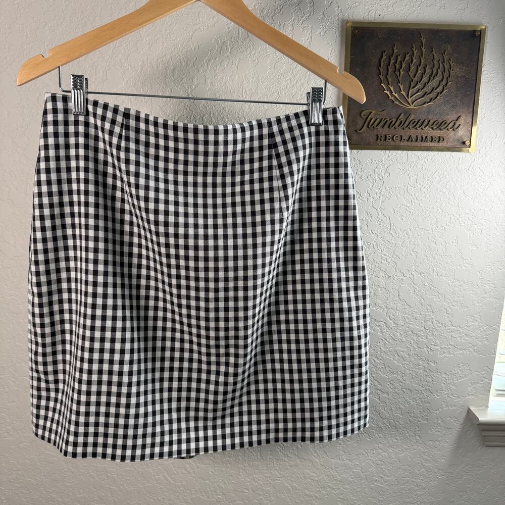 Women's Laundry‎ by Shelli Segal Black and White GIngham Mini Skirt Size Medium - Picture 8 of 8